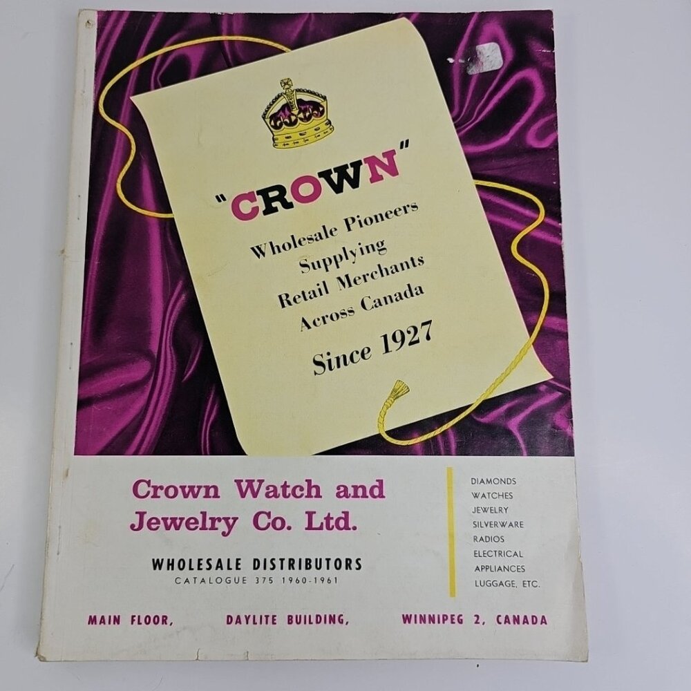 1960-1961 Crown Watch and Jewelry Co. MCM Catalog 1960-1961 Winnipeg Canada